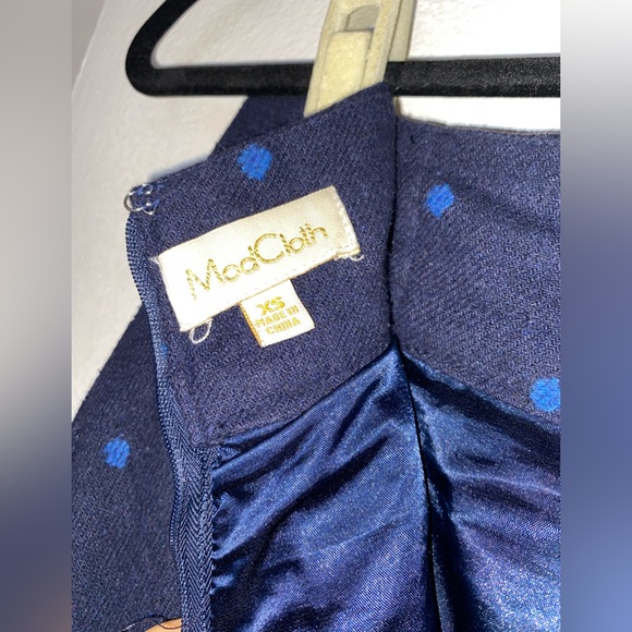Modcloth Intern of Fate Polka Dot Skirt in Blue - Picture 5 of 7